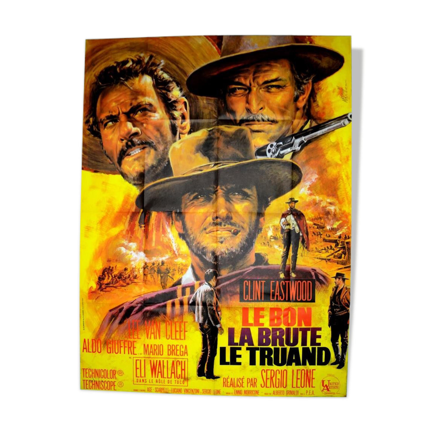 Original movie poster "The Good, The Brute, and the Truand"1968 Sergio Léone,Clint Eastwood...