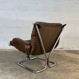 Fauteuil "Wing" en cuir, Harald RELLING, 1980s