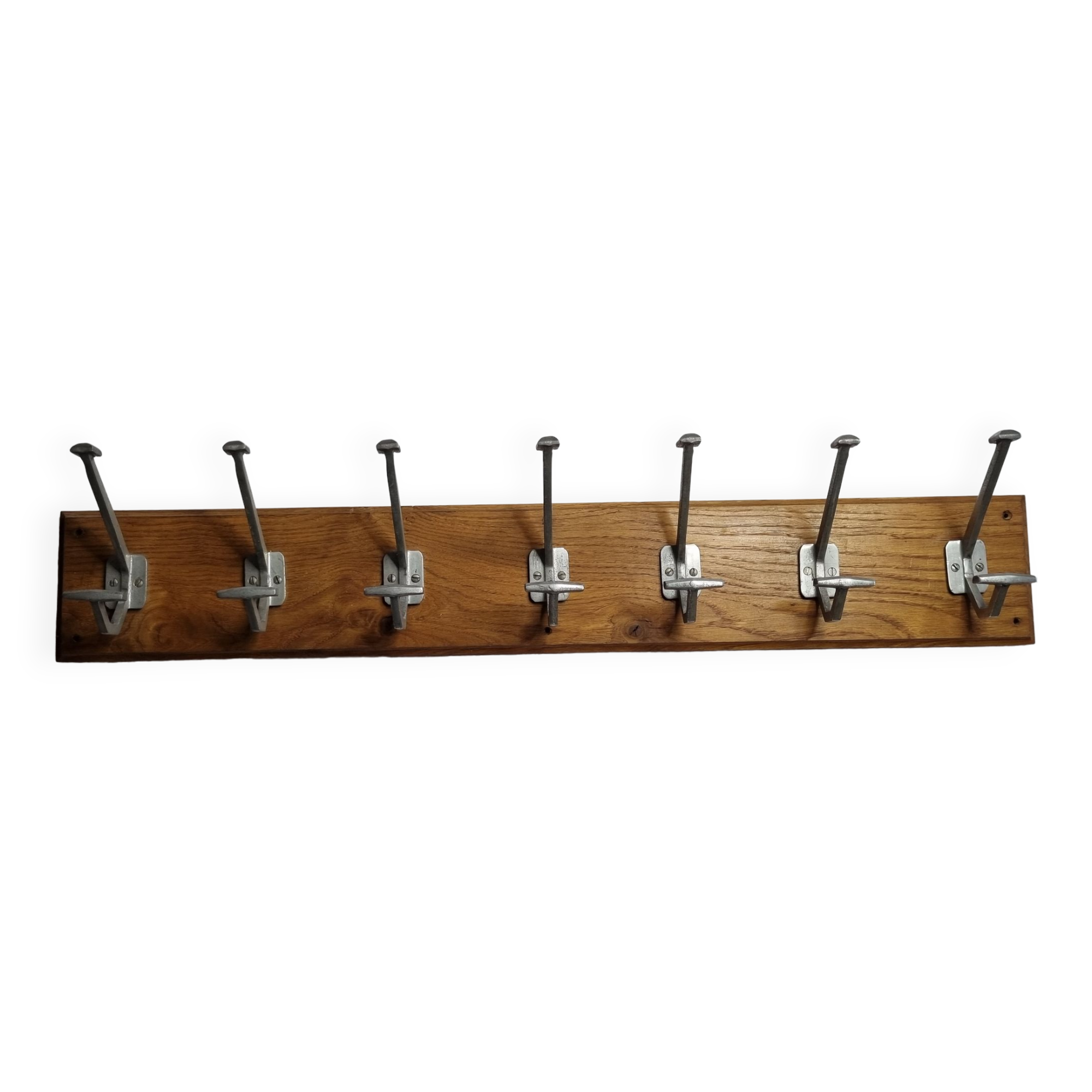 Wall coat rack, 7 cast aluminum hooks, 95 cm
