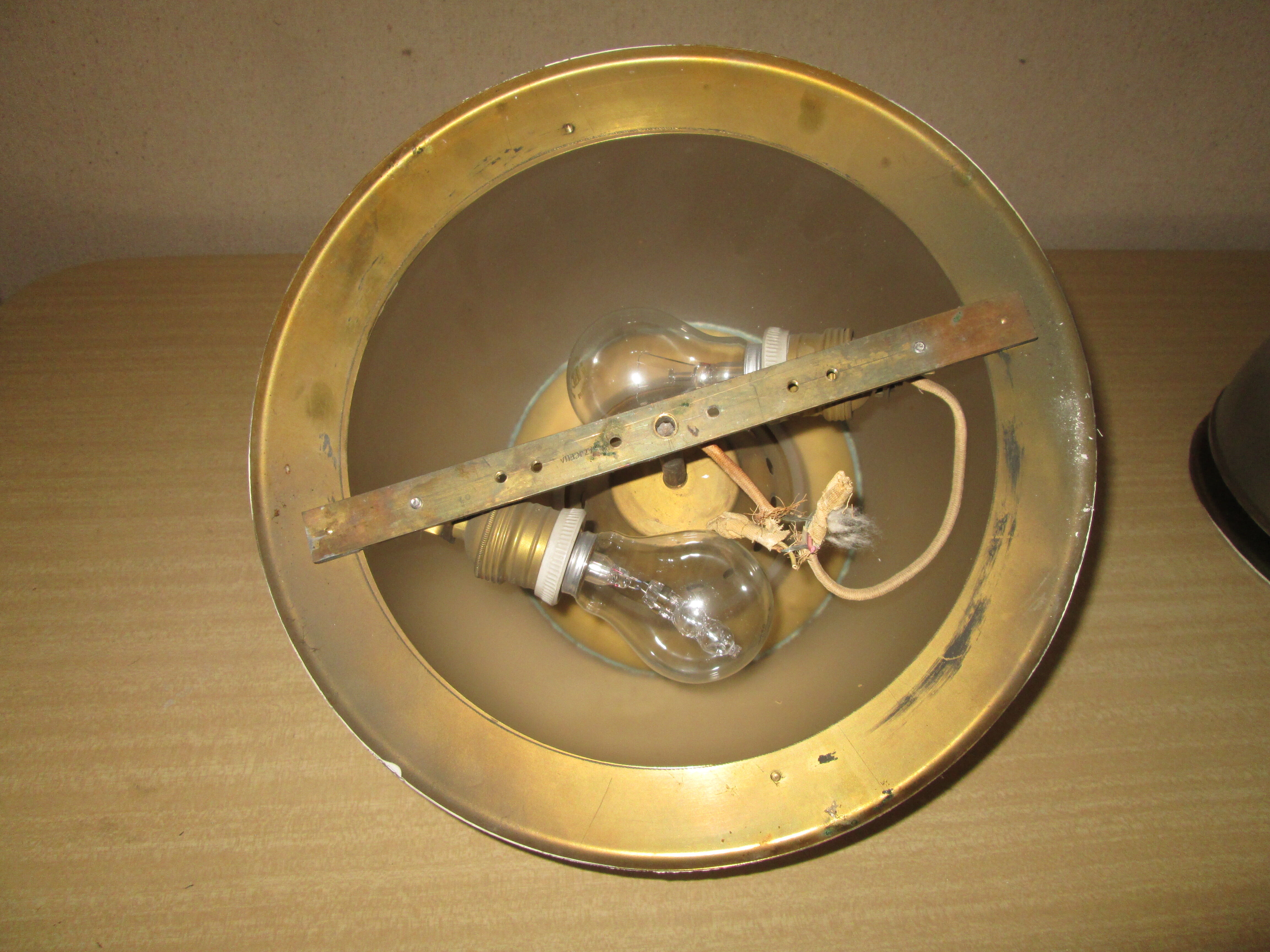 Ceiling light brass and glass by Luigi Caccia Dominioni for Azucena 60s