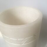 Alabaster lamp with fabric cable and vintage accessories