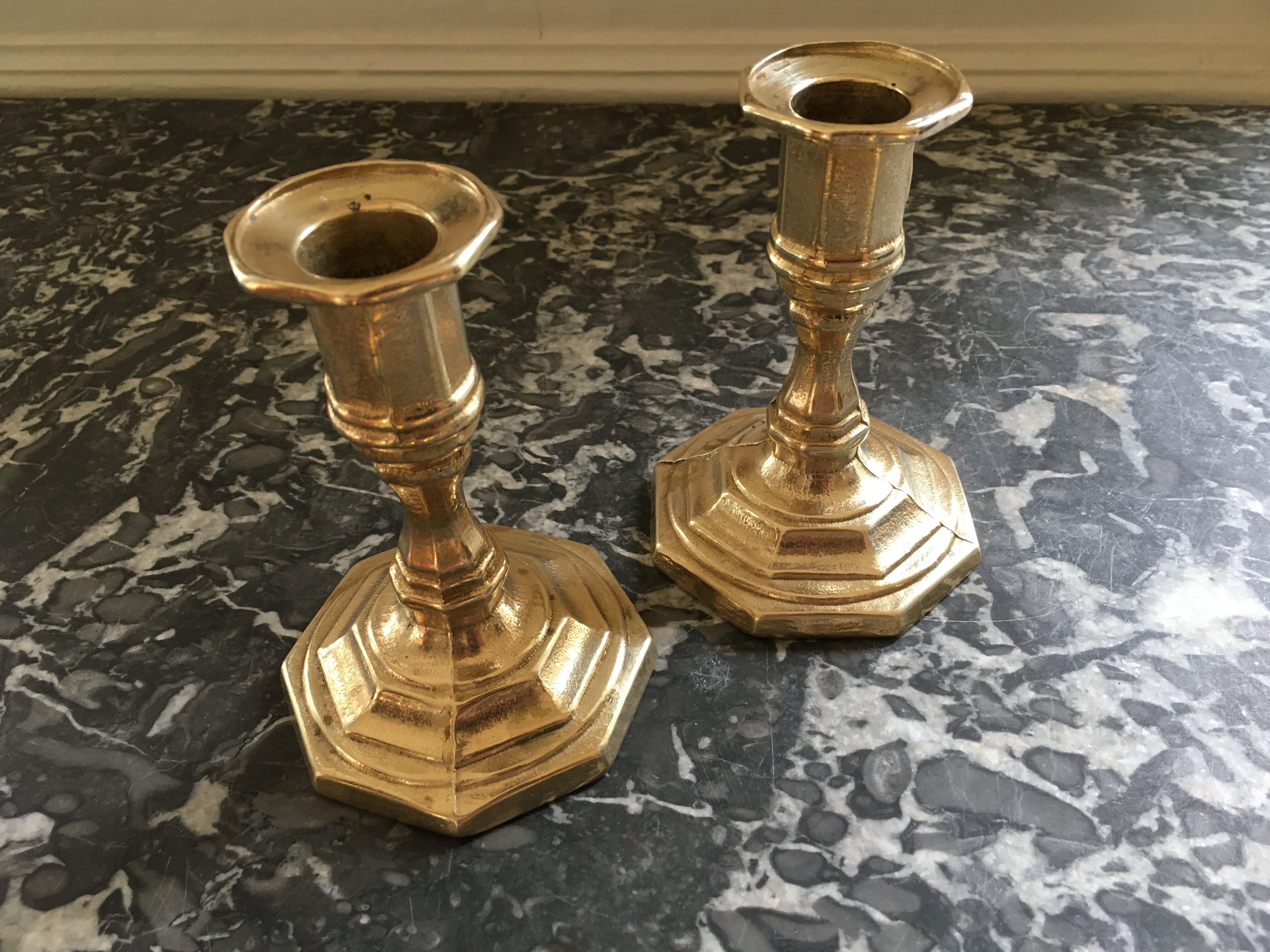 Nijhof Holland candlesticks in gilded brass