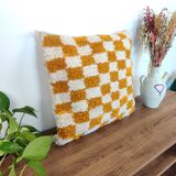 Coussin berbère Damier Jaune Béni Ouarain