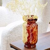 Vase en verre moucheté