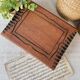 Carved wooden box with key