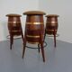 Mid-Century Teak & Copper Barstools, 1960s, Set of 3