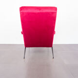 Velvet reclining armchair 1950