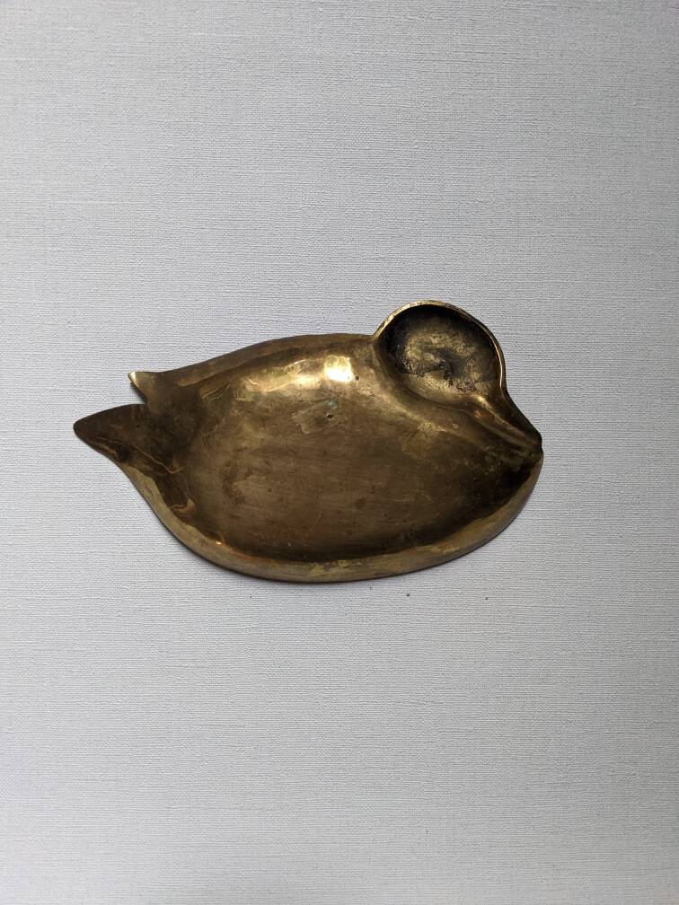 Brass duck emptier, country decorative object