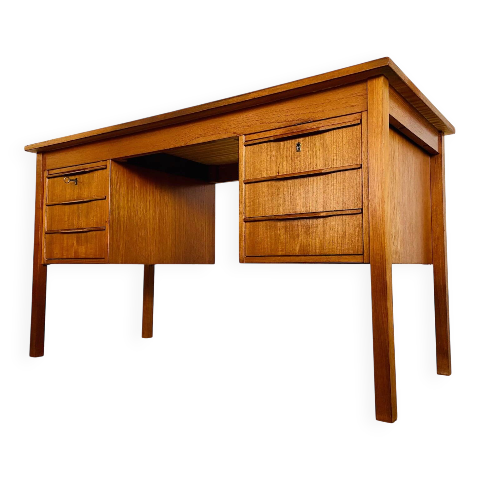 Vintage retro Danish mid-century teak desk by Bent Silberg Møbler 1960s