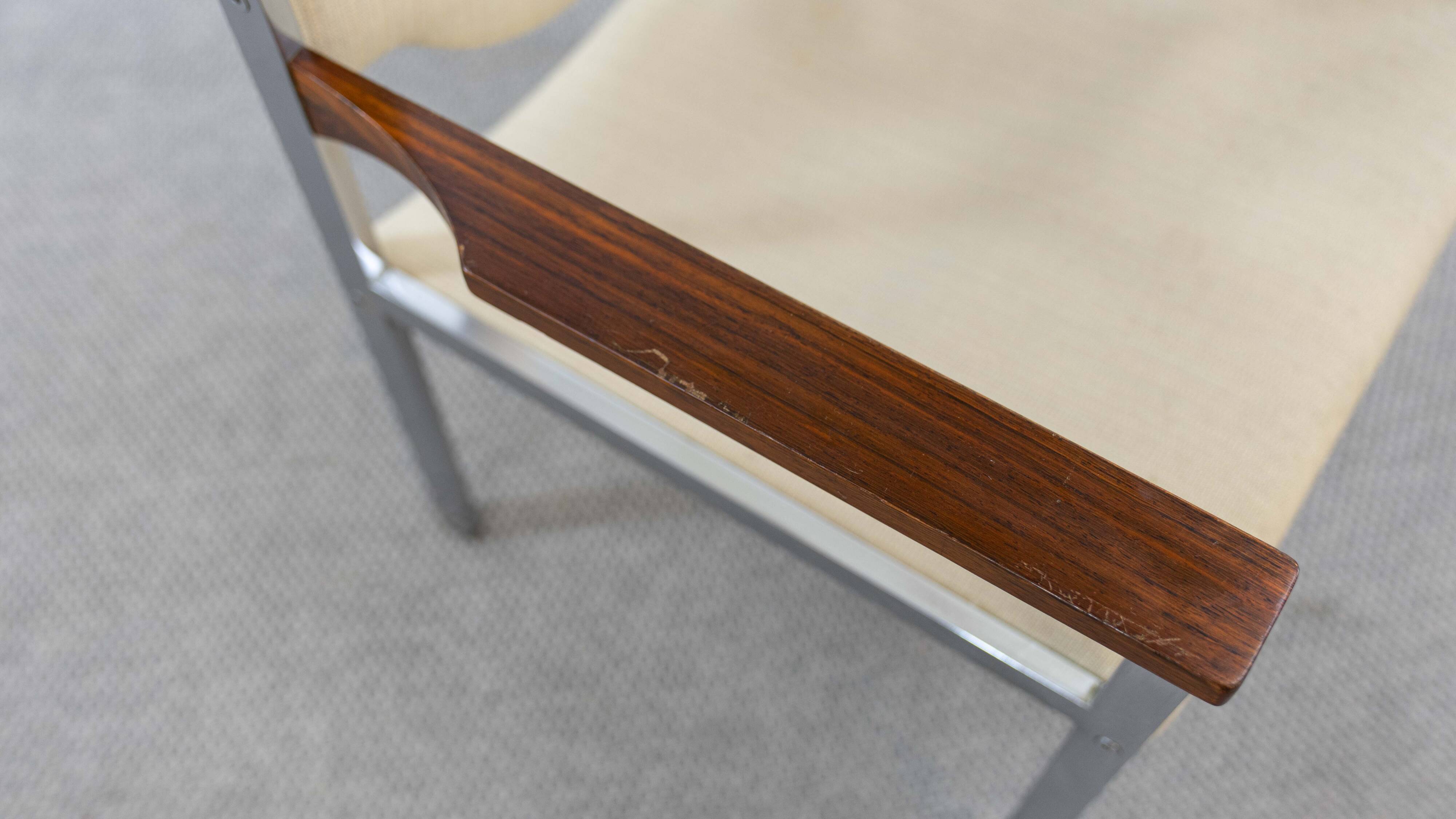 Pair club chairs, model 206 by lübke, 60s