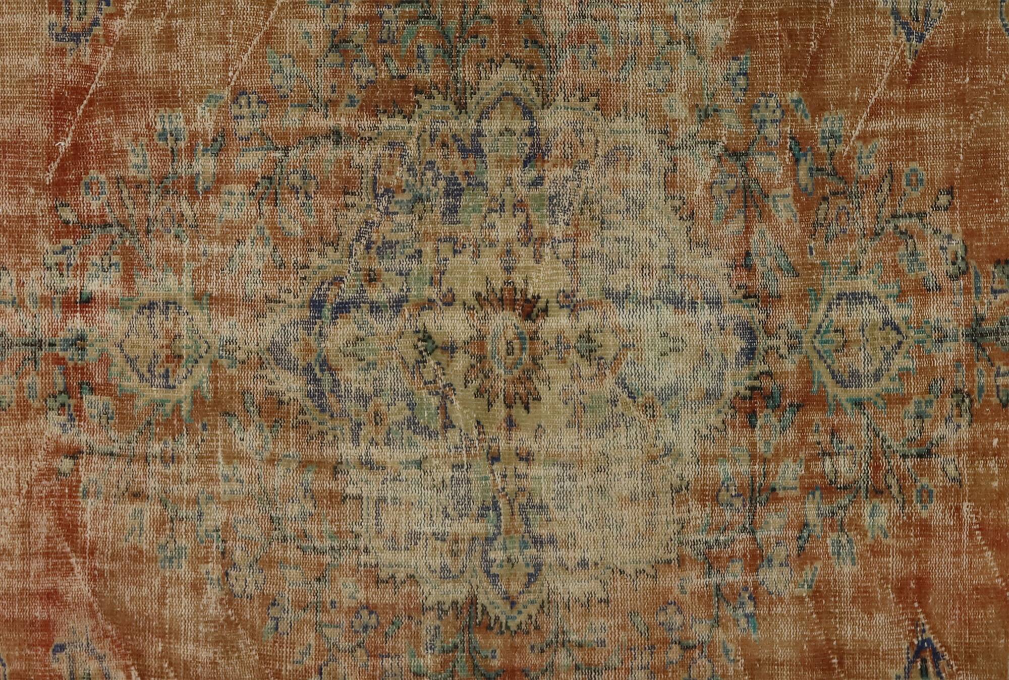 Turkish Anatolian Handmade Vintage Rug 256 cm x 177 cm