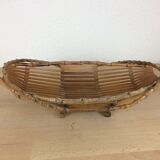 Vintage wicker and rattan fruit basket