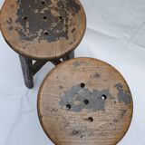 Pair of teak stools