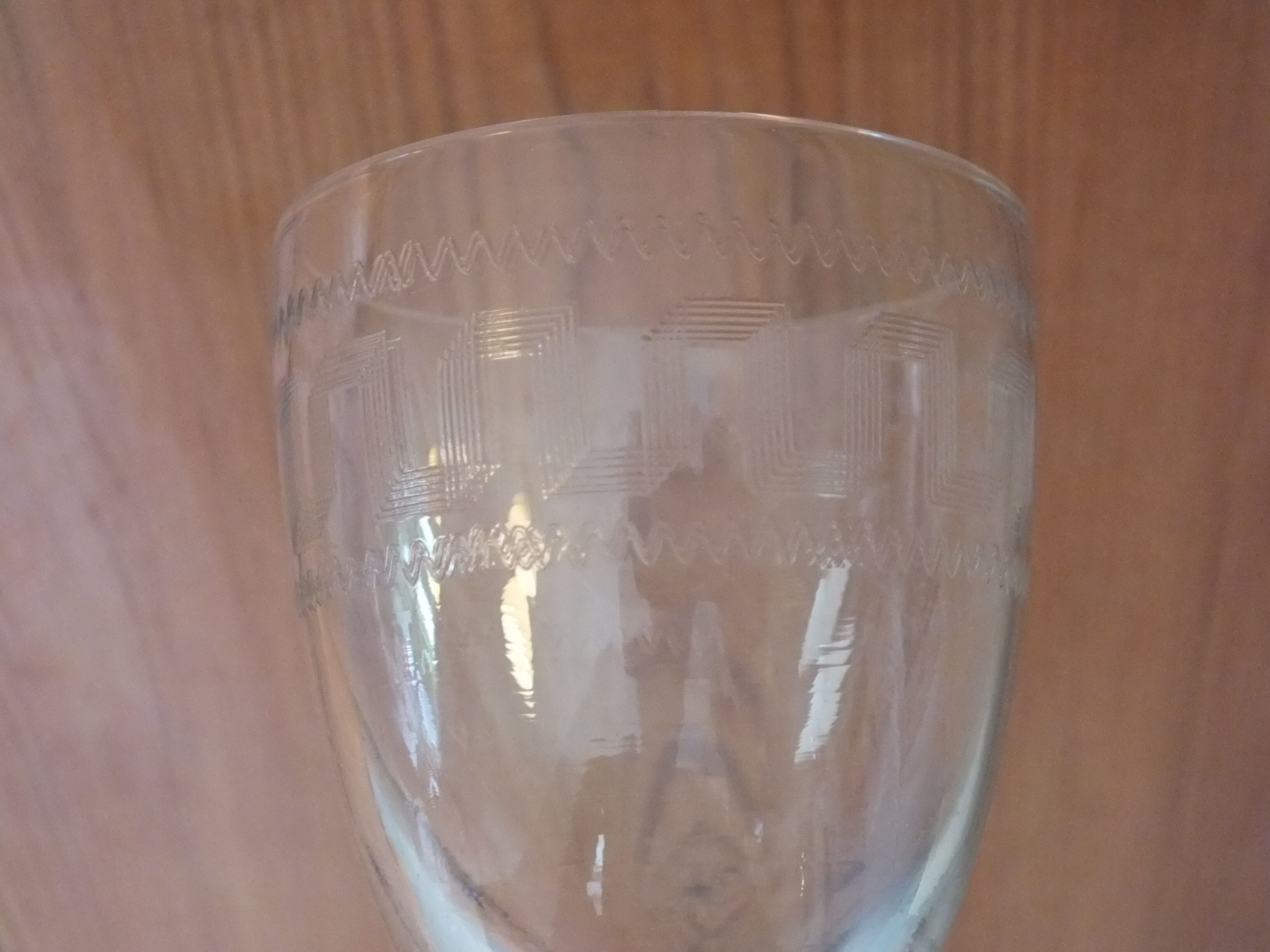 10 19th century stemmed glasses patterned with Greek nets Napoleon III
