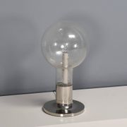 Grande lampe de table en chrome et verre Temde, Suisse, années 1960