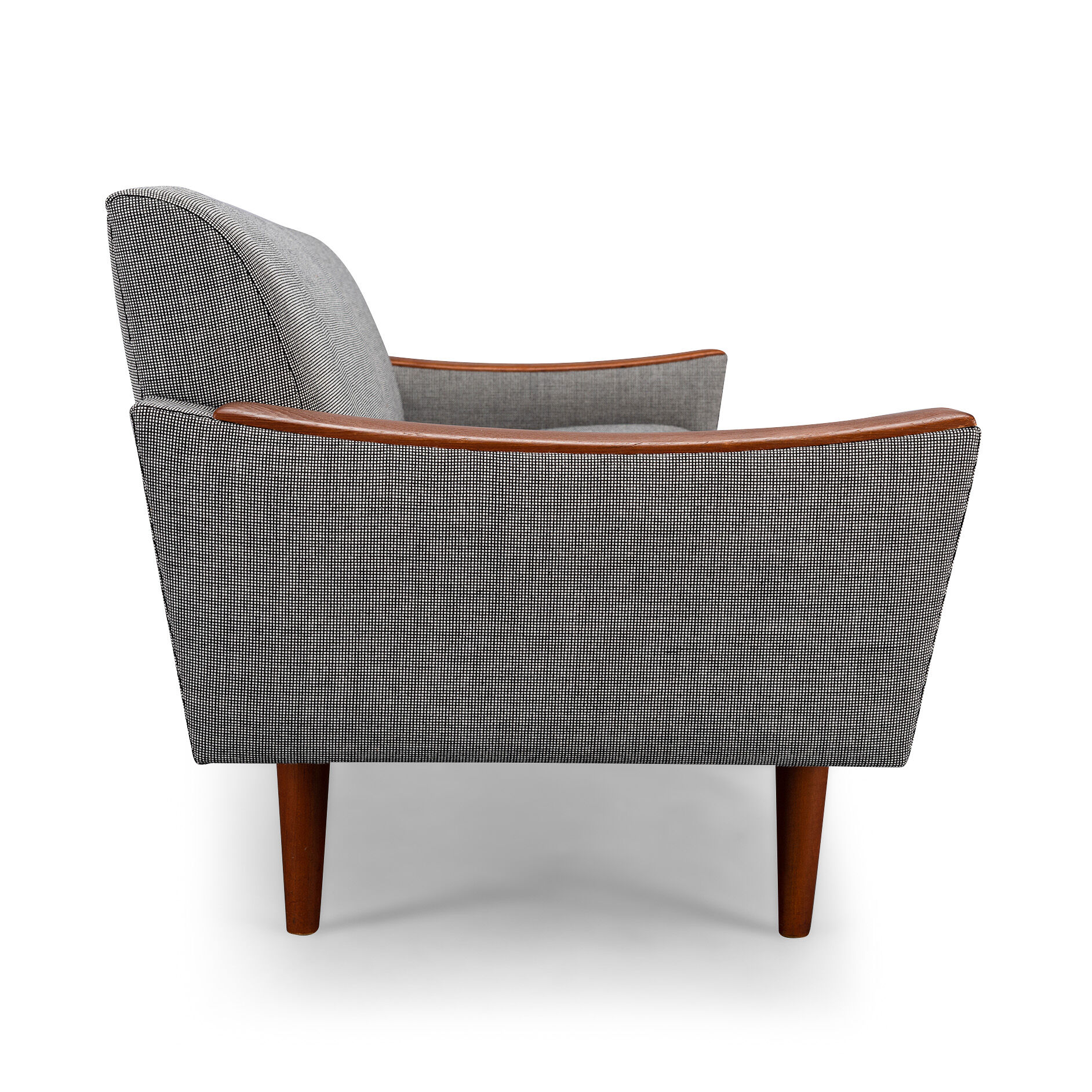 Canapé vintage gris danois retapissé, années 1960