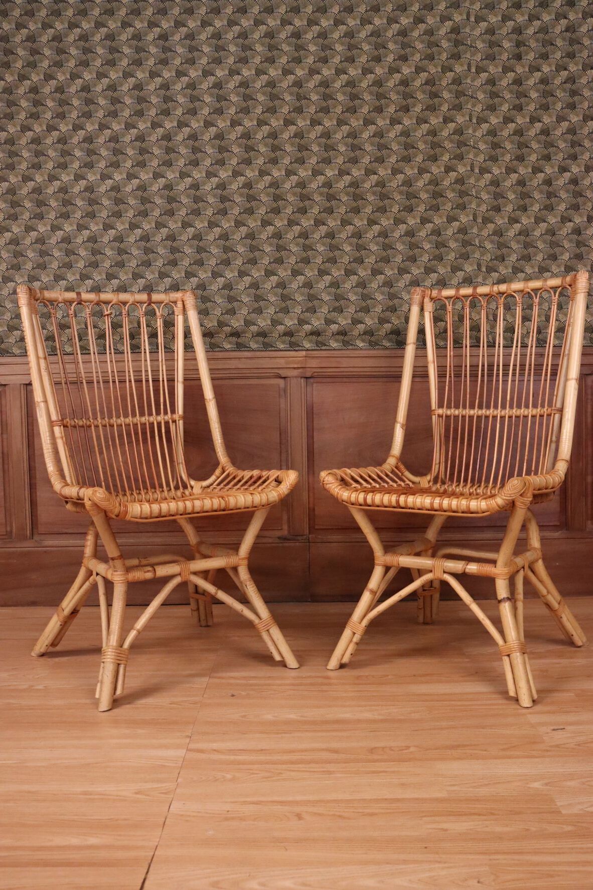 Pair of rattan chairs