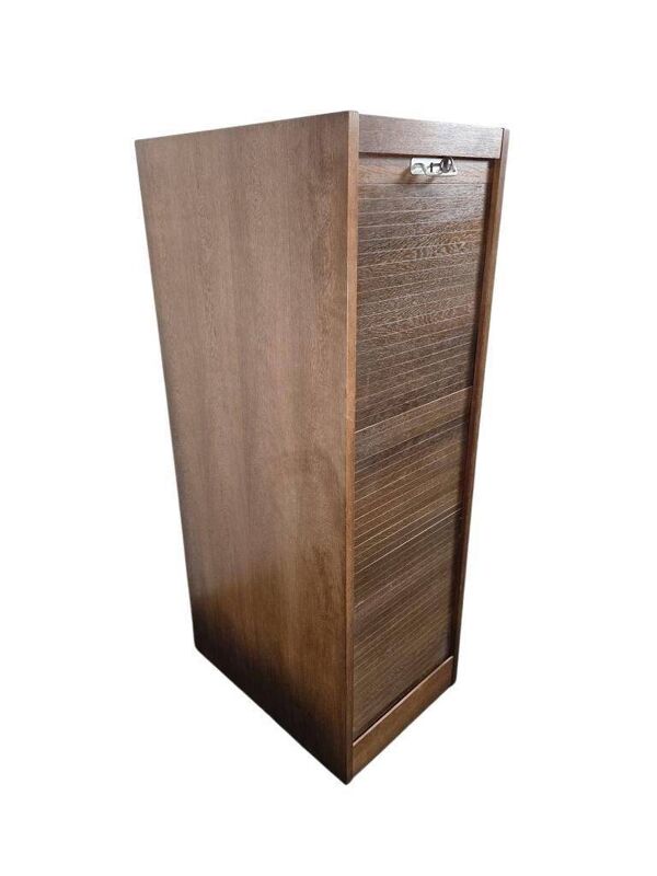 Armoire d'archives vintage en bois / armoire à rideau