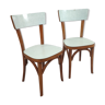 Deux chaises bistrot formica bleu