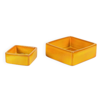Jacques & dani ruelland, 2 ceramic catchalls, france, circa 1960