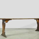 HANDMADE antique wooden French farmhouse bench, 1930s
