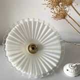 Pleated opaline pendant light