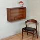Scandinavian teak wall display cabinet from the 60s
