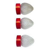 Set of 3 Italian red glass wall sconce lamps