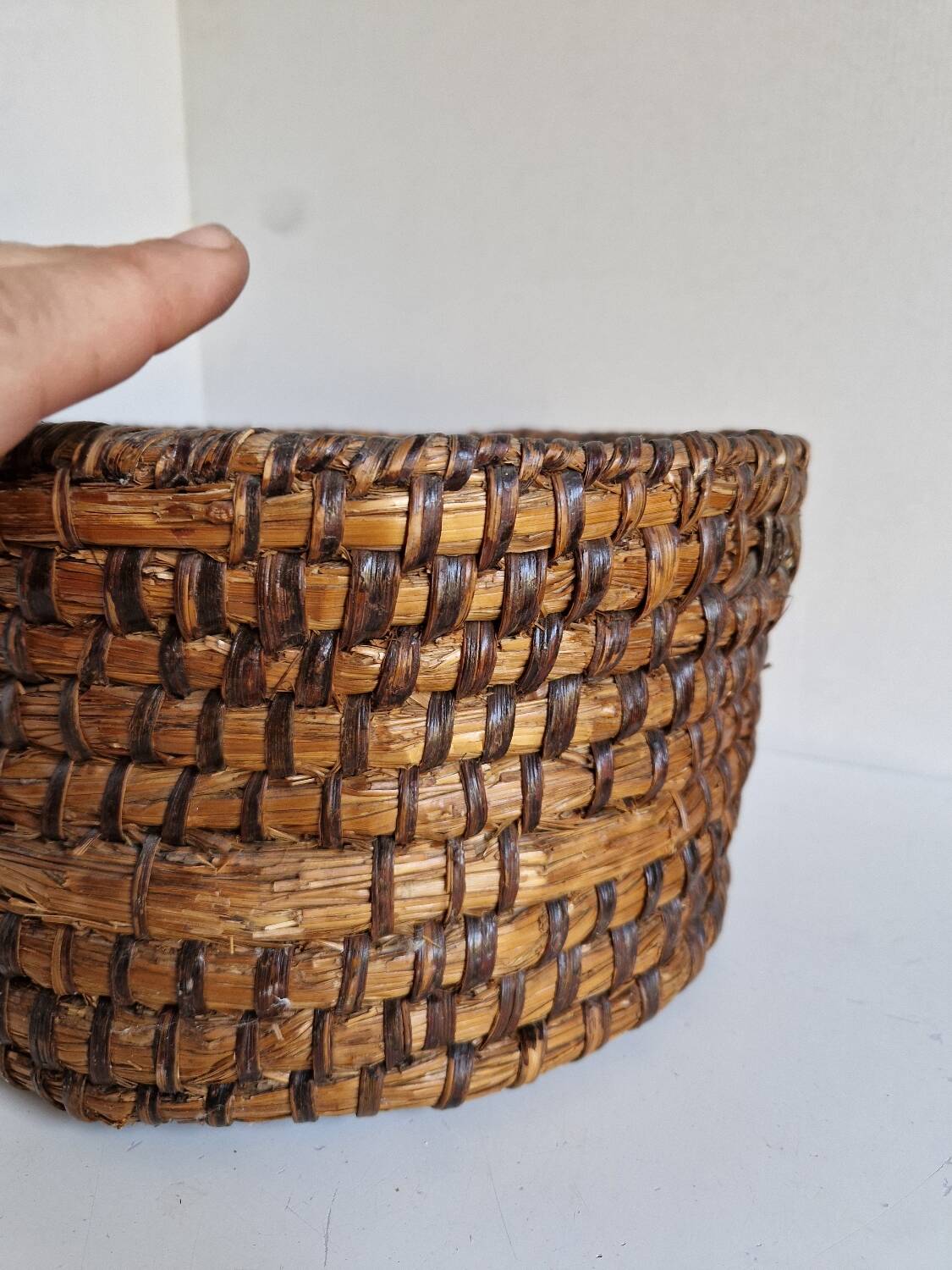 large straw basket banneton folk art bread bakery
