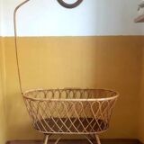Rattan swan neck cradle circa 1960