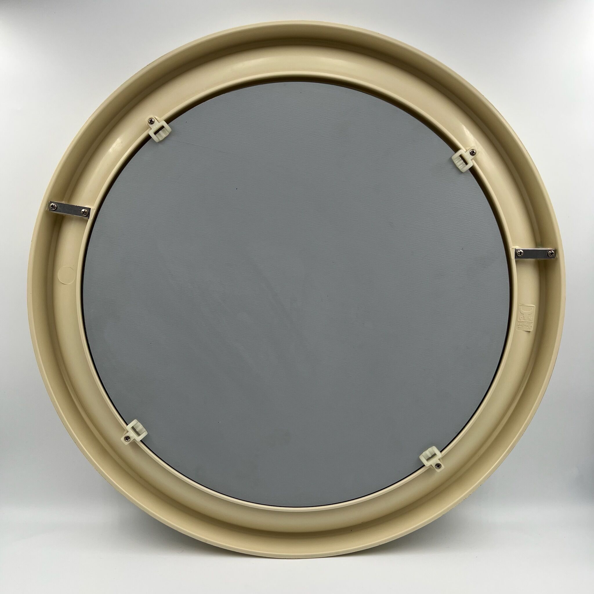 Carrara & matta 70s mirror, space age vintage bakelite mirror model america