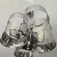 Chrome metal Space Age Sciolari chandelier from the 1970s.