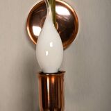 Ensemble d'appliques murales vintage danoises modernes en laiton et cuivre, années 1950