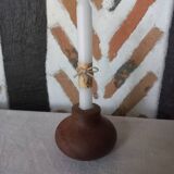 Ball shaped wooden candle holder