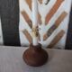Ball shaped wooden candle holder