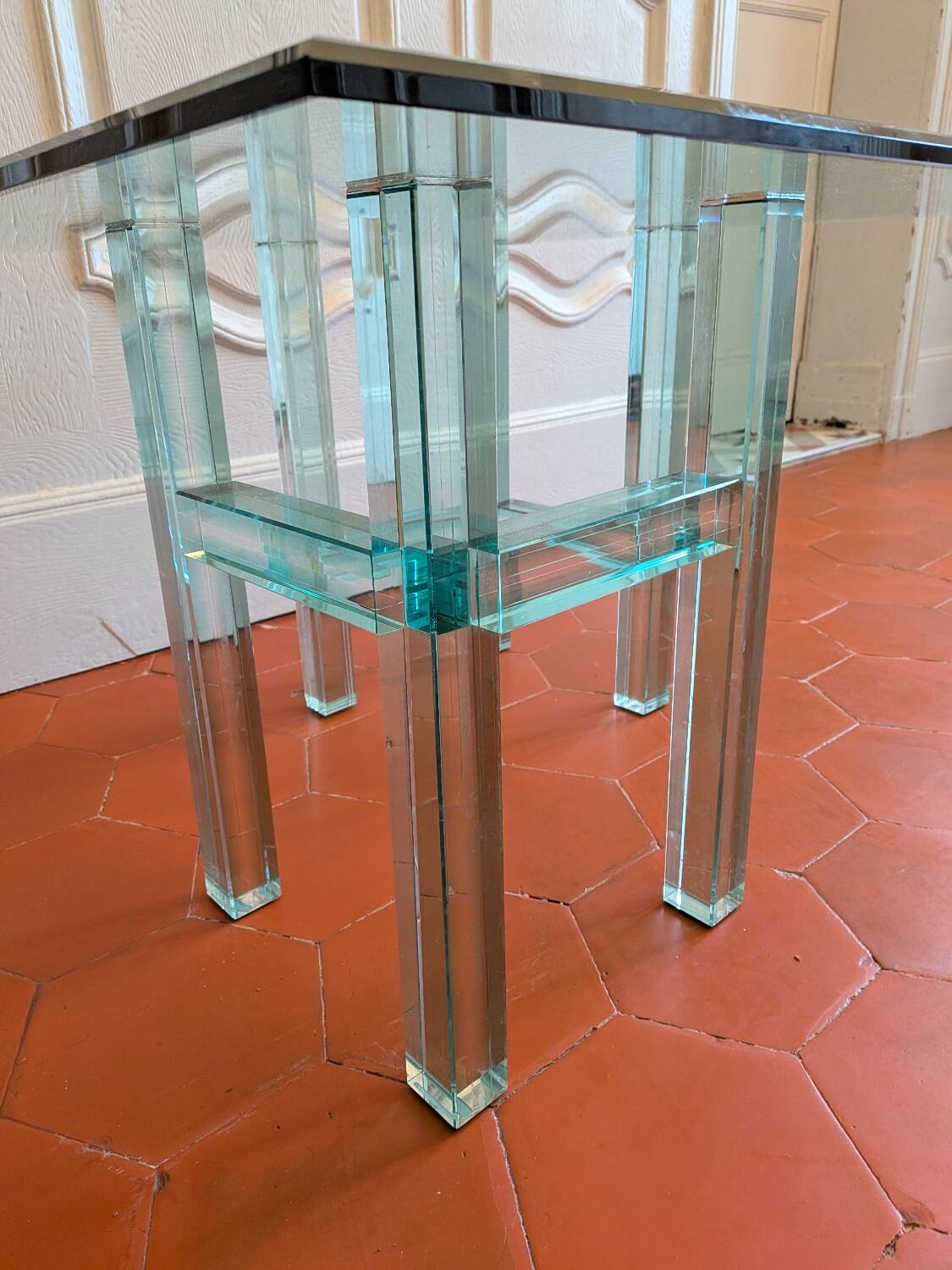 Glass coffee table