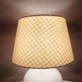 Vintage ceramic table lamp with 1980 fabric lampshade