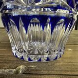 Vase Baccarat en Cristal Taillé Bleu Cobalt H 26 cm