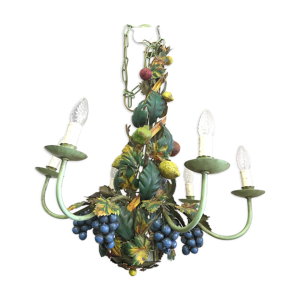 lustre en fer à décor