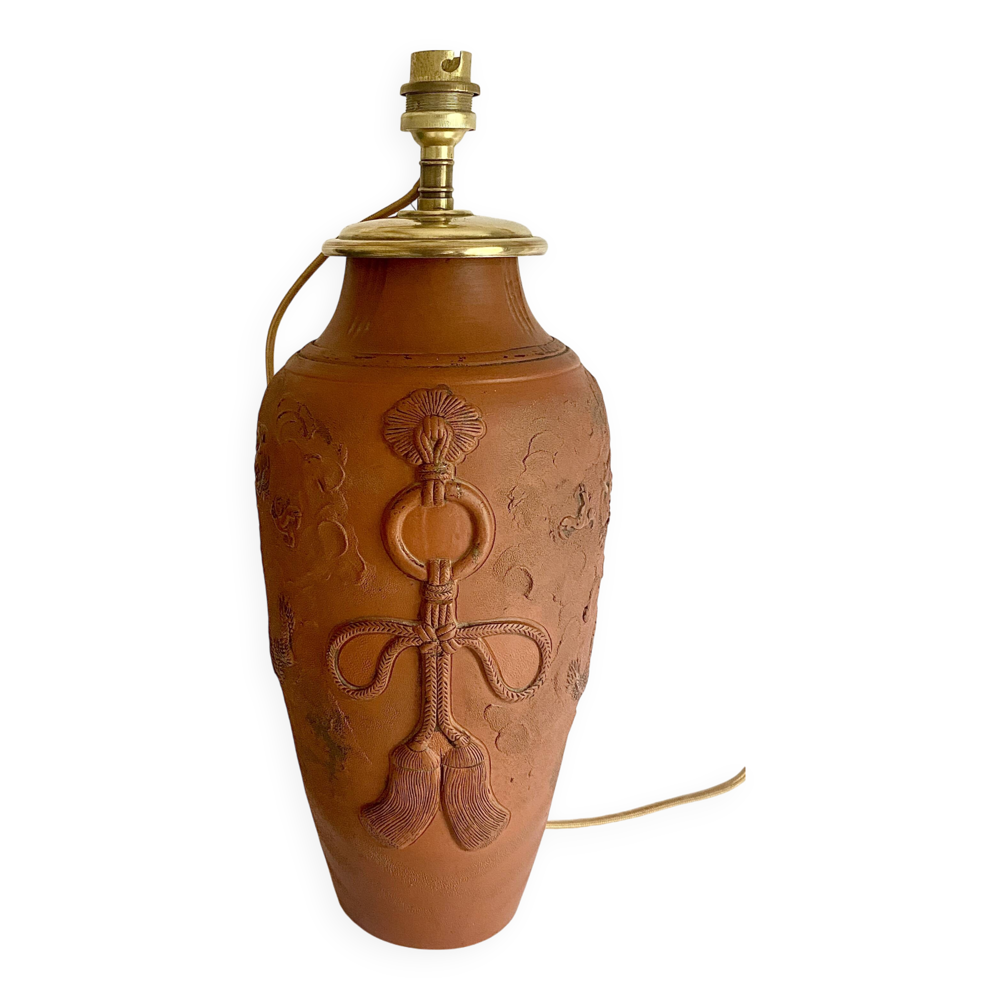 Ceramic lamp base, 2 M cabie silk new