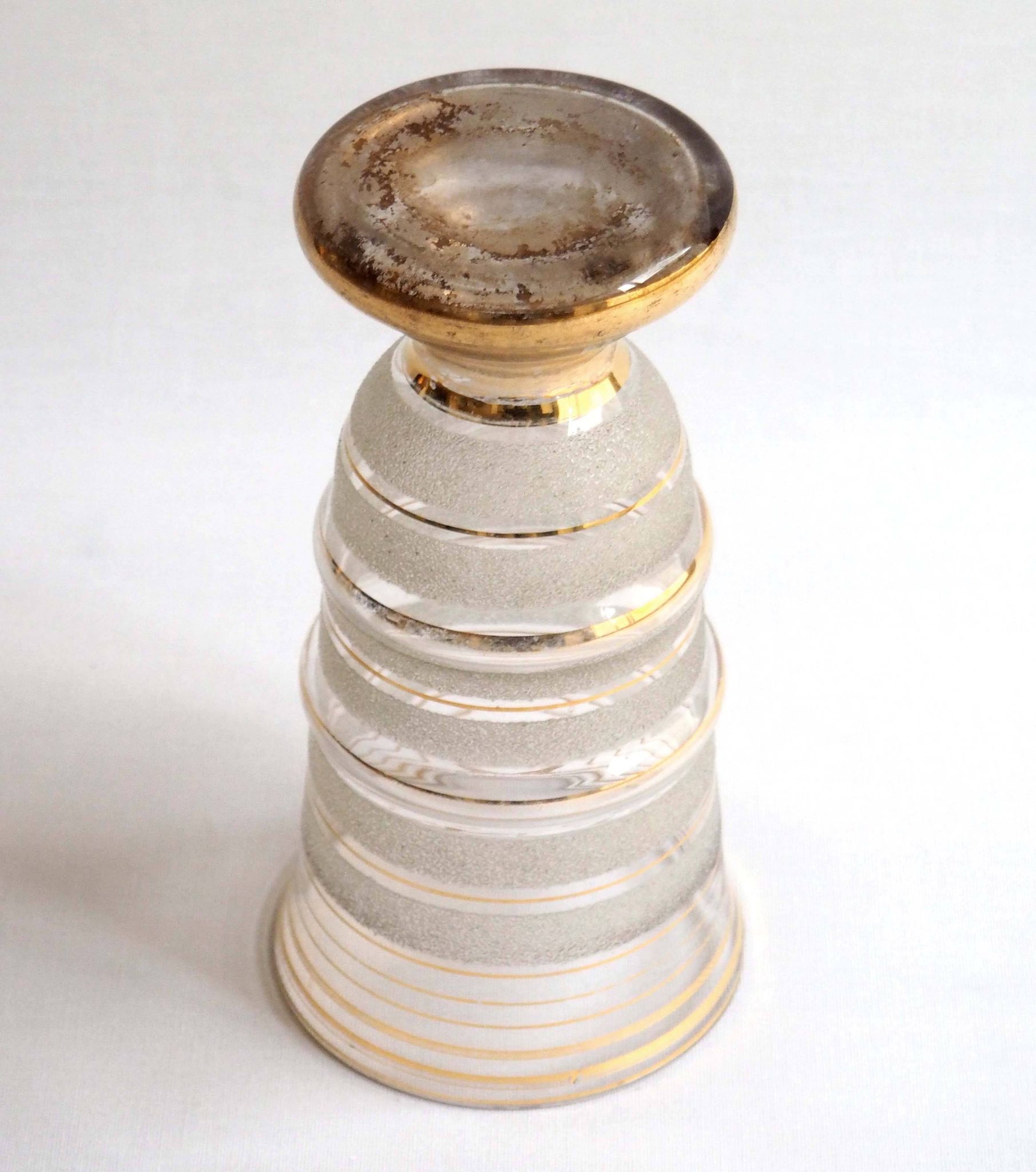Vase verre et or années 1940
