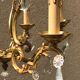 Bronze chandelier with pendants, 6 lamps.