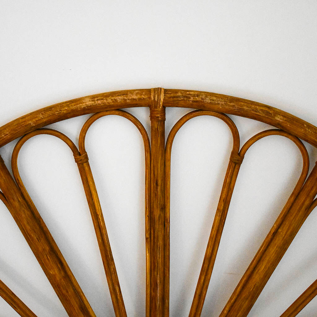 Brown rattan headof 1 seat 1 person L 100 cm vintage