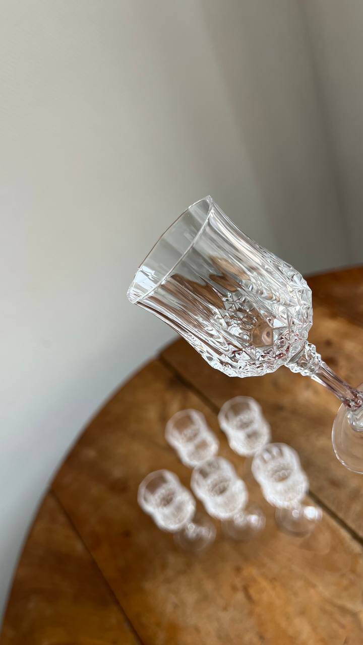 Cristal d’Arques Longchamp – Set de 6 verres à pied n 7 – Vintage 24% PbO