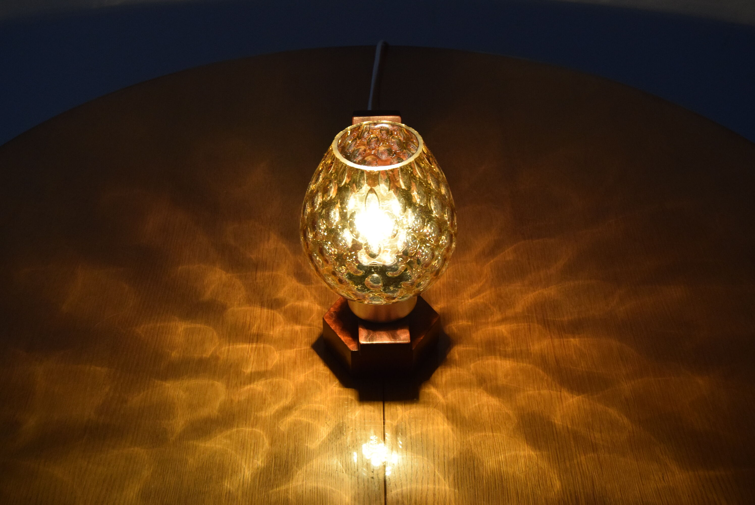 Mid-century Wood Table lamp/ Drevo Humpolec,1960‘s.
