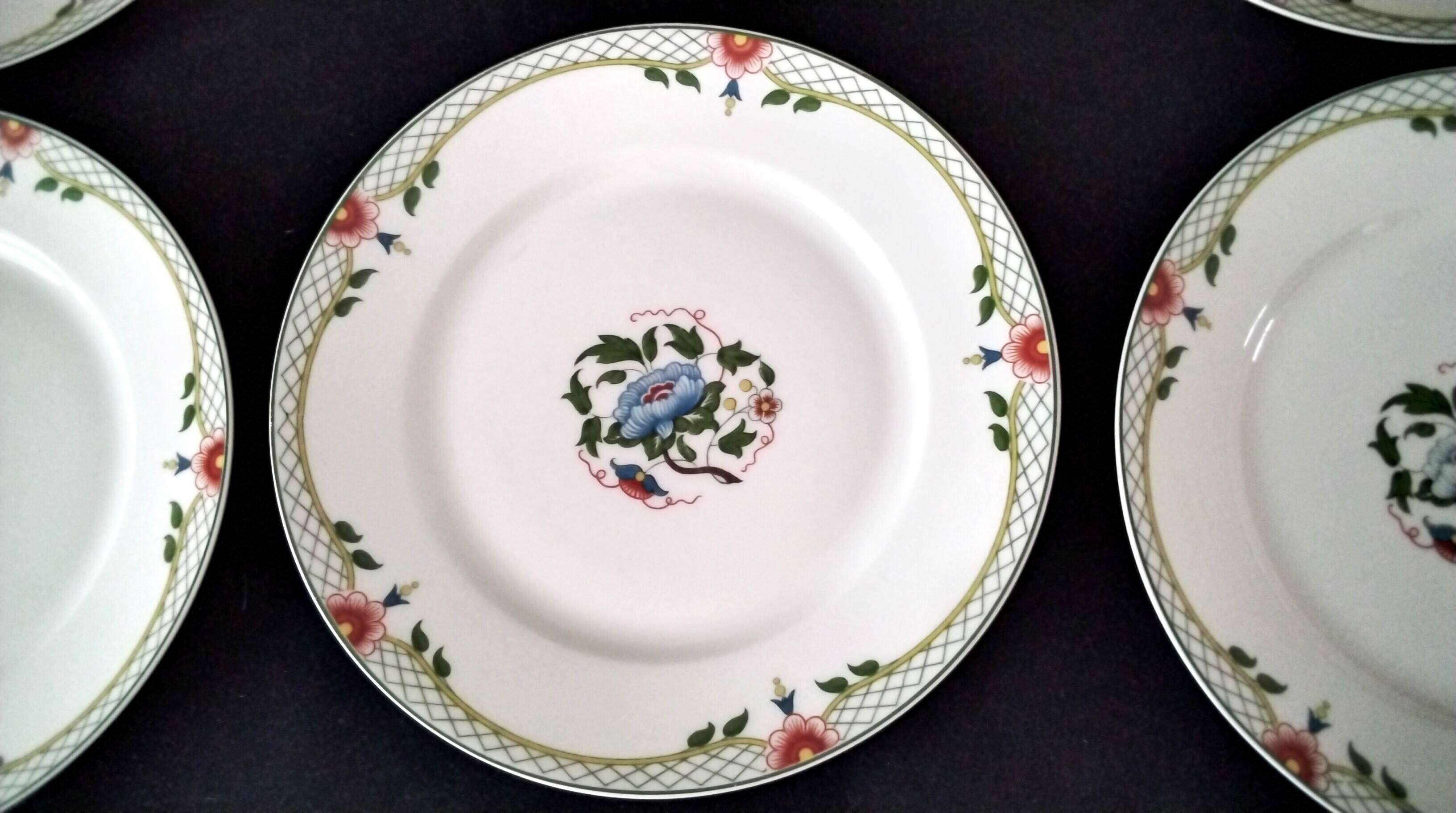 6 Assiettes plates en porcelaine de Limoges