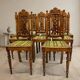 Set of 9 Renaissance Revival dining chairs, carved wood, Czechoslovakia, early 20th century