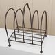 Black Metal Magazine Rack - Italian 1970s Vintage, Handmade, Four-Compartment Organizer