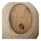 Sculptural basket by Pieter van Gelder – turned wood & bamboo handle