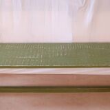 Ancien banc en teck birman patine verte d'origine